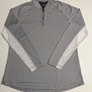 STORM CREEK Gray silver and White Quarter-Zip Pullover lightweight woman’s Large